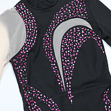 Rhinestone Embellished High-Neck Long-Sleeve Slit Bodycon Evening Dress CYA-902118