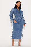 2025 Fashionable Loose-fitting High-Waisted Denim Dress RS-A6695