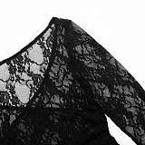 Autumn/Winter Lace Cutout Off-Shoulder Bardot Neck High-Waisted Flared Pants Set XYWL-25ST447
