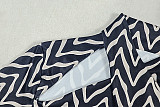 Fashionable Hollow-out Design Striped Print Halter Neck Long-Sleeve Bodycon Dress JY-303887