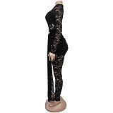 2025 Sexy Solid Color Sheer Lace Bodysuit Lingerie Set BY-7630