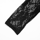 Autumn/Winter Lace Cutout Off-Shoulder Bardot Neck High-Waisted Flared Pants Set XYWL-25ST447