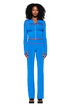 Stylish and Casual Letter-print Zip-up Long-sleeved Jacket and Pants Set XS-1808 Stylish and Casual Letter-print Zip-up Long-sleeved Jacket and Pants Set XS-1808