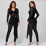2025 Sexy Solid Color Sheer Lace Bodysuit Lingerie Set BY-7630