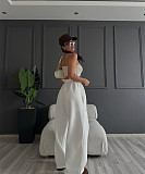 Casual Solid Color Loose-fitting Straight-leg Wide-leg Trousers With A Flowing Drape SSN-211516