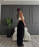 Casual Solid Color Loose-fitting Straight-leg Wide-leg Trousers With A Flowing Drape SSN-211516