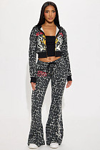 2025 Fashion Printed Leopard Print Hooded Flared Pants Set MJL-116 2025 Fashion Printed Leopard Print Hooded Flared Pants Set MJL-116