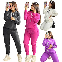 Autumn/Winter Embroidered Letter Zip-up Hoodie and Multi-pocket Drawstring Pants Set RS-6293 Autumn/Winter Embroidered Letter Zip-up Hoodie and Multi-pocket Drawstring Pants Set RS-6293