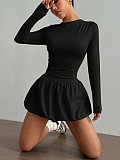 New Arrival Elegant Slim-Fit Long-Sleeved Elastic Flared Dress RS-1200