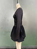 New Arrival Elegant Slim-Fit Long-Sleeved Elastic Flared Dress RS-1200