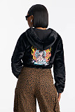 Fashionable Embroidered Rabbit Fur Hooded Jacket MJL-311
