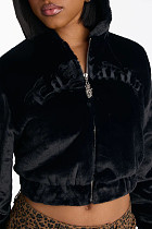 Fashionable Embroidered Rabbit Fur Hooded Jacket MJL-311