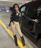 Fashion Moon Print Design Stretch Slim-Fit Long-Sleeved Top and Pants Set YZY-8975