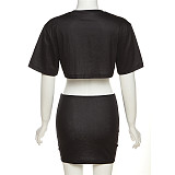 2025 Winter New Collection: Printed Crop Top and Bodycon Skirt Set SXE-27132