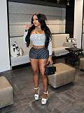 New Arrival Sexy Strapless Polka Dot Print Top and Shorts Three-Piece Set XS-1865