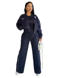 2025 Fashion Fleece-Lined Zippered Embroidered Baseball Jacket/Sweatshirt RS-25061