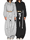 Casual Hooded Top and Wide-leg Pants Two-piece Set With Drawstring Ties RS-25072