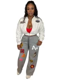 2025 Fashion Fleece-Lined Zippered Embroidered Baseball Jacket/Sweatshirt RS-25061