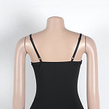 Sexy Rhinestone Embellished Strappy Waist-Cinching Elastic Bodycon Long Dress NY-3188