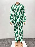 African Women Loose Long-sleeved Shirt For Spring Autumn Long Pants Amazon Two Pieces QZ-1889
