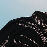 Sexy Mesh Rhinestone Embellished Waist-Hugging Bodycon Dress NY-3192