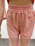 Lapel Knitted Cardigan And Wide-leg Trousers Two Pieces QZ-3777