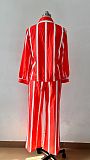 Striped Long Sleeved Shirt Long Pants Women Clothing Set QZ-448