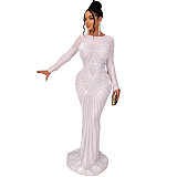Sexy Rhinestone Embellished Floor-Length Evening Dress NY-2639