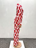 African Women Loose Long-sleeved Shirt For Spring Autumn Long Pants Amazon Two Pieces QZ-1889