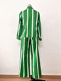 Striped Long Sleeved Shirt Long Pants Women Clothing Set QZ-448