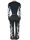 Fashionable Autumn/Winter Sporty Print Color-blocked Casual Suit FC-1427