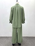 Stylish Vintage French Embroidered Shirt and Trousers Set QZ-7654
