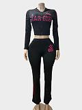 2026 Retro Waist Cinching Slimming Spice Girl Long Sleeved Trouser Set FC-1430