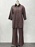 Fashion Casual Three-Quarter Sleeve Top and Pants Two-Piece Set QZ-1626