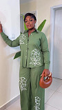 Stylish Vintage French Embroidered Shirt and Trousers Set QZ-7654