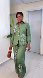 Stylish Vintage French Embroidered Shirt and Trousers Set QZ-7654