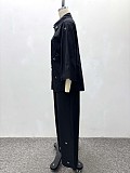 New Style Studded Collar Cardigan Long-sleeved Top and Trousers Two-piece Set QZ-7210