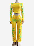 Fashionable Autumn/Winter Sporty Print Color-blocked Casual Suit FC-1427
