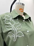 Stylish Vintage French Embroidered Shirt and Trousers Set QZ-7654