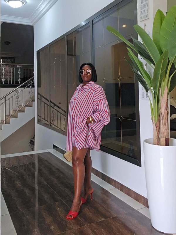 Stylish and Casual Vertical Striped Long-sleeved Shirt and Shorts Set QZ-7337