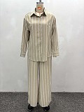 Casual Loose-fitting Long-sleeved Shirt and Trousers Two-piece Set QZ-6875