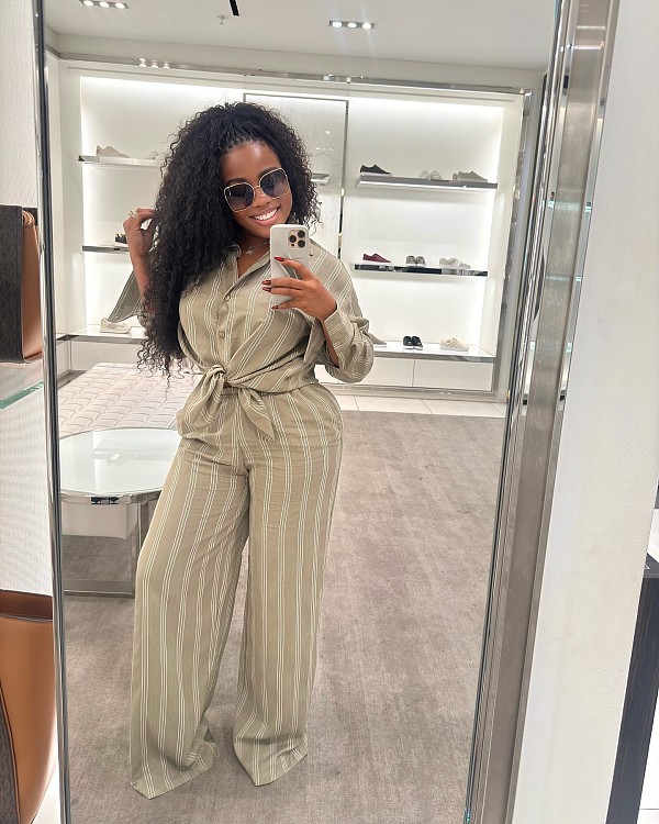 Casual Loose-fitting Long-sleeved Shirt and Trousers Two-piece Set QZ-6875