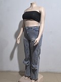2026 Autumn Streetwear Button High-waisted Jeans Pants AK-41005