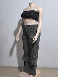 2026 Autumn Streetwear Button High-waisted Jeans Pants AK-41005