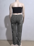 2026 Autumn Streetwear Button High-waisted Jeans Pants AK-41005
