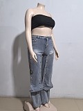 2026 Autumn Streetwear Button High-waisted Jeans Pants AK-41005