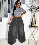 Casual and Versatile Lose-fitting Wide-leg Denim Pants With An Elastic Waistband AK-50701