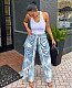 Stylish and Unique Straight-leg Denim Jeans With Wrinkled and Frayed Edges AK-51101