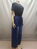Casual and Versatile Lose-fitting Wide-leg Denim Pants With An Elastic Waistband AK-50701