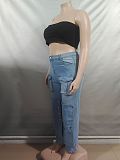 Stylish Button-detail 3D Pocket Denim Work Pants AK-50417